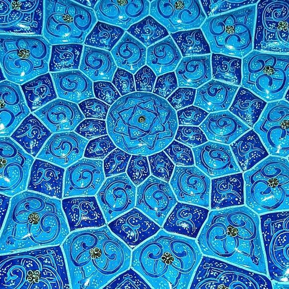 Enamel (Minakari) Wall Hanging Plate 12" - Picture 3 of 4